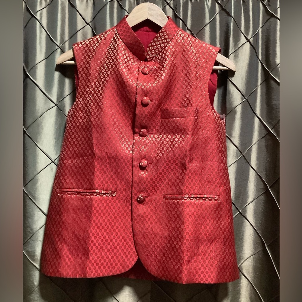NWOT- Nehru Collared Silk Blend Waistcoat / Vest
